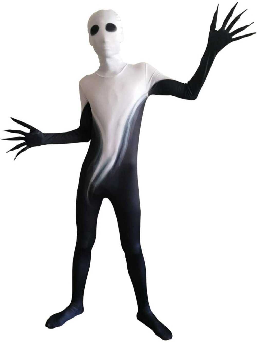 Unisex Kid's White Black Scary Shadow Costume Set Halloween Dress up Party